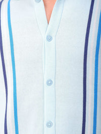 The Indian Garage Co Men Relaxed Fit Striped Flat Knit Polo Resortwear Shirt