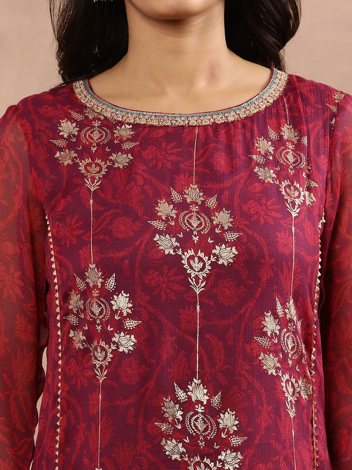 W Ethnic Motifs Printed Regular Kurta with Skirt
