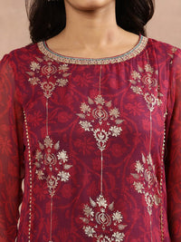 W Ethnic Motifs Printed Regular Kurta with Skirt
