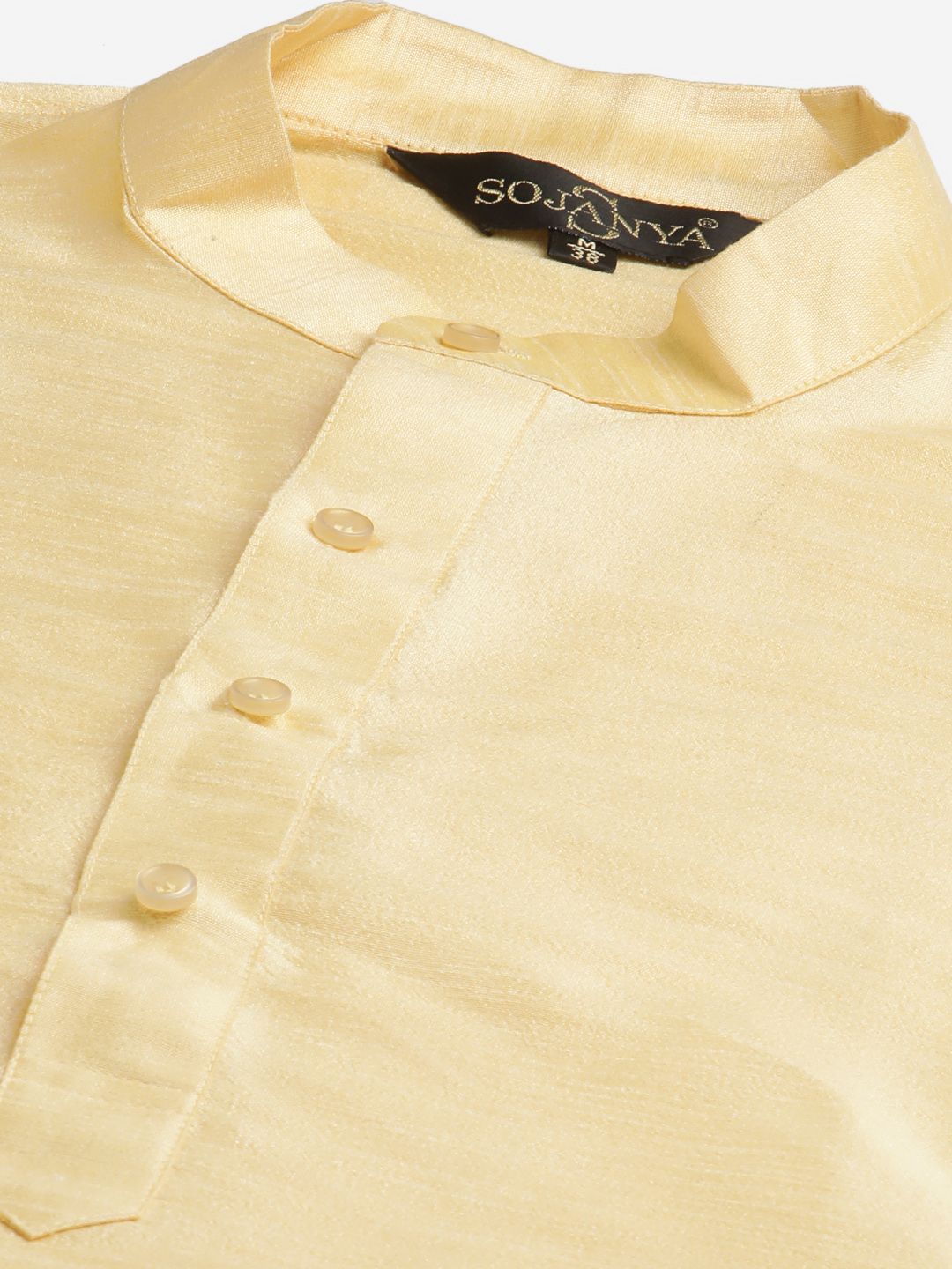 SOJANYA Men Beige Solid Kurta Set With Ethnic Motifs Nehru Jacket