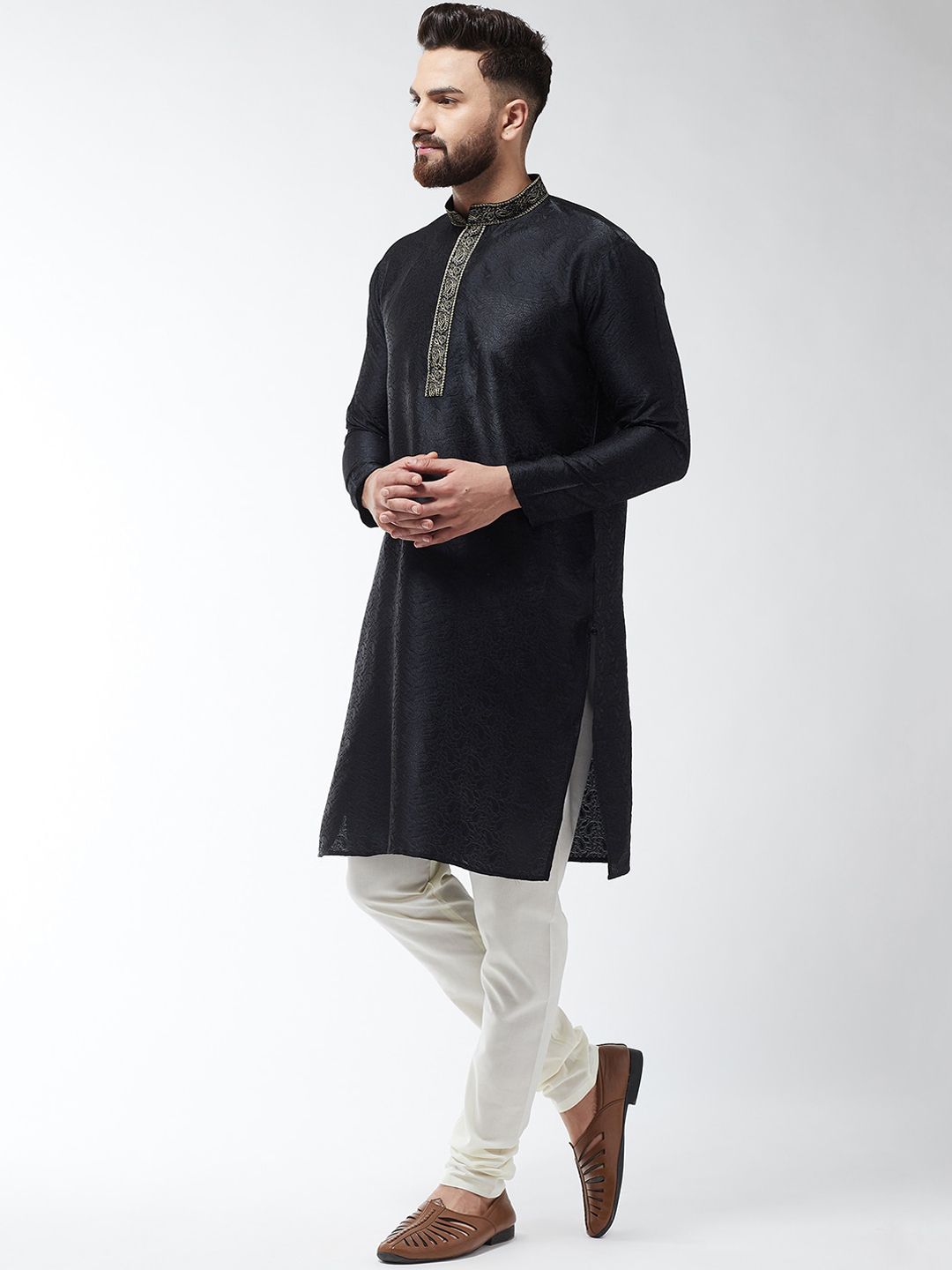 SOJANYA Ethnic Motifs Woven Design Thread Work Kurta