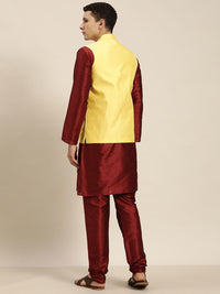 SOJANYA Maroon Mirror Work Kurta with Churidar
