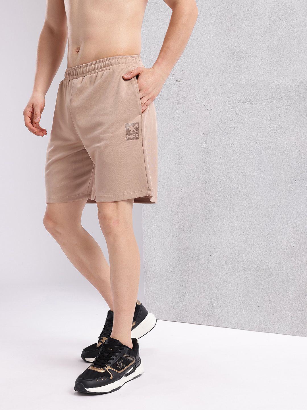 HRX by Hrithik Roshan Men Brand Logo Detail Mid-Rise Rapid-Dry Training Shorts