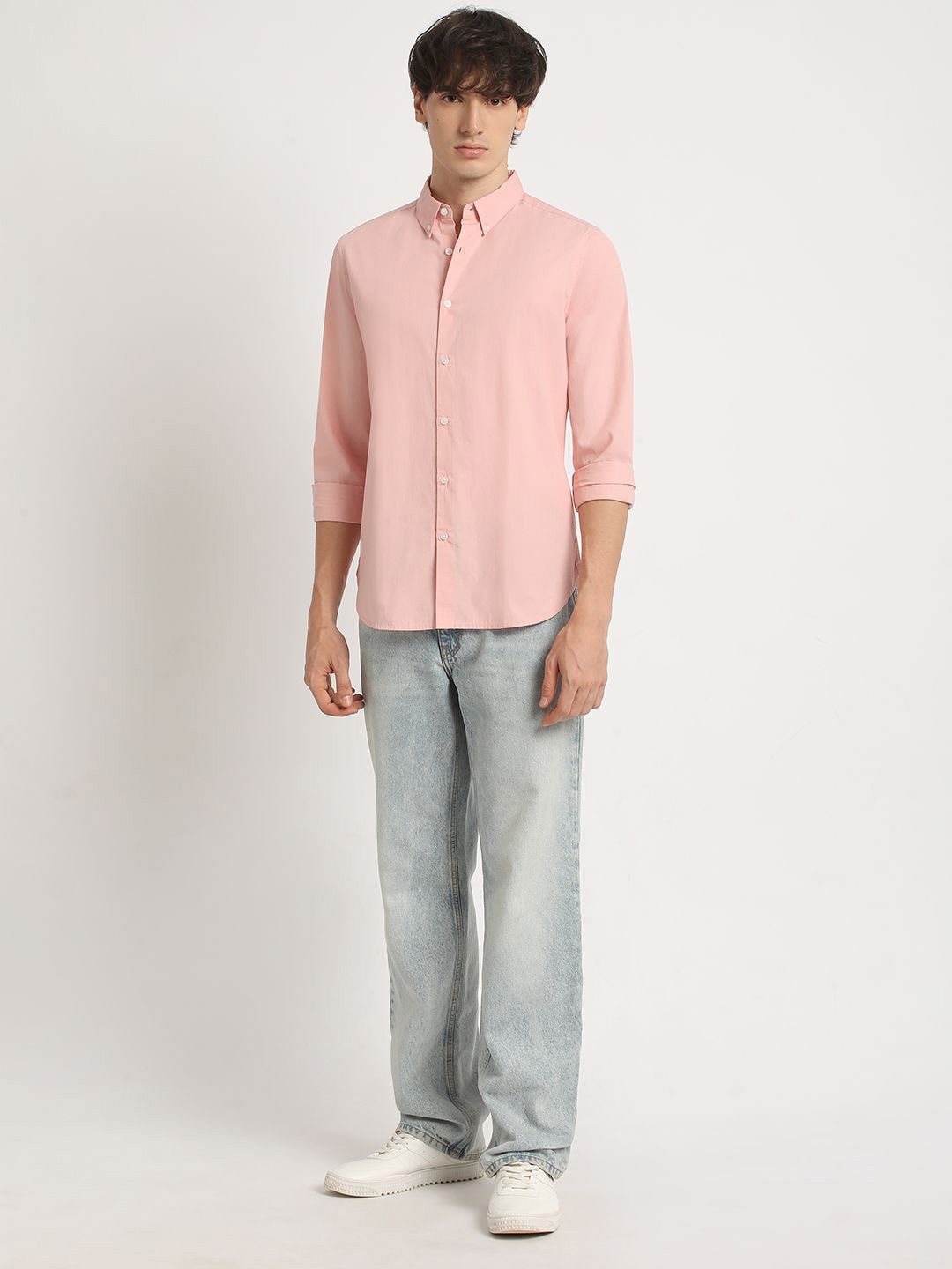 THE BEAR HOUSE Men's Solid Slim Fit Casual Shirt