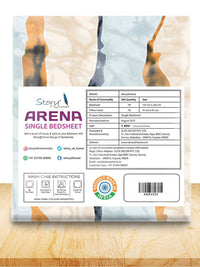 Story@home Cream-Coloured & Orange 180 TC Single Bedsheet with 1 Pillow Covers