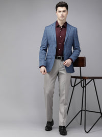 Park Avenue Memeriksa Super Slim Fit Blazer Formal Single-Breasted