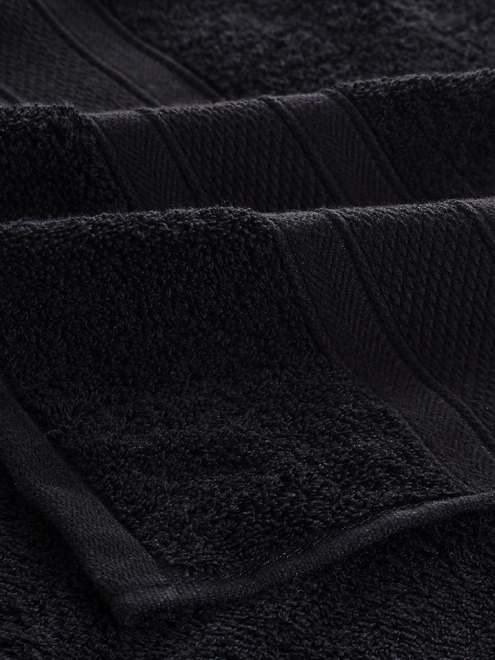 MYTRIDENT Unisex Set of 4 Black 500GSM Cotton Bath Towel