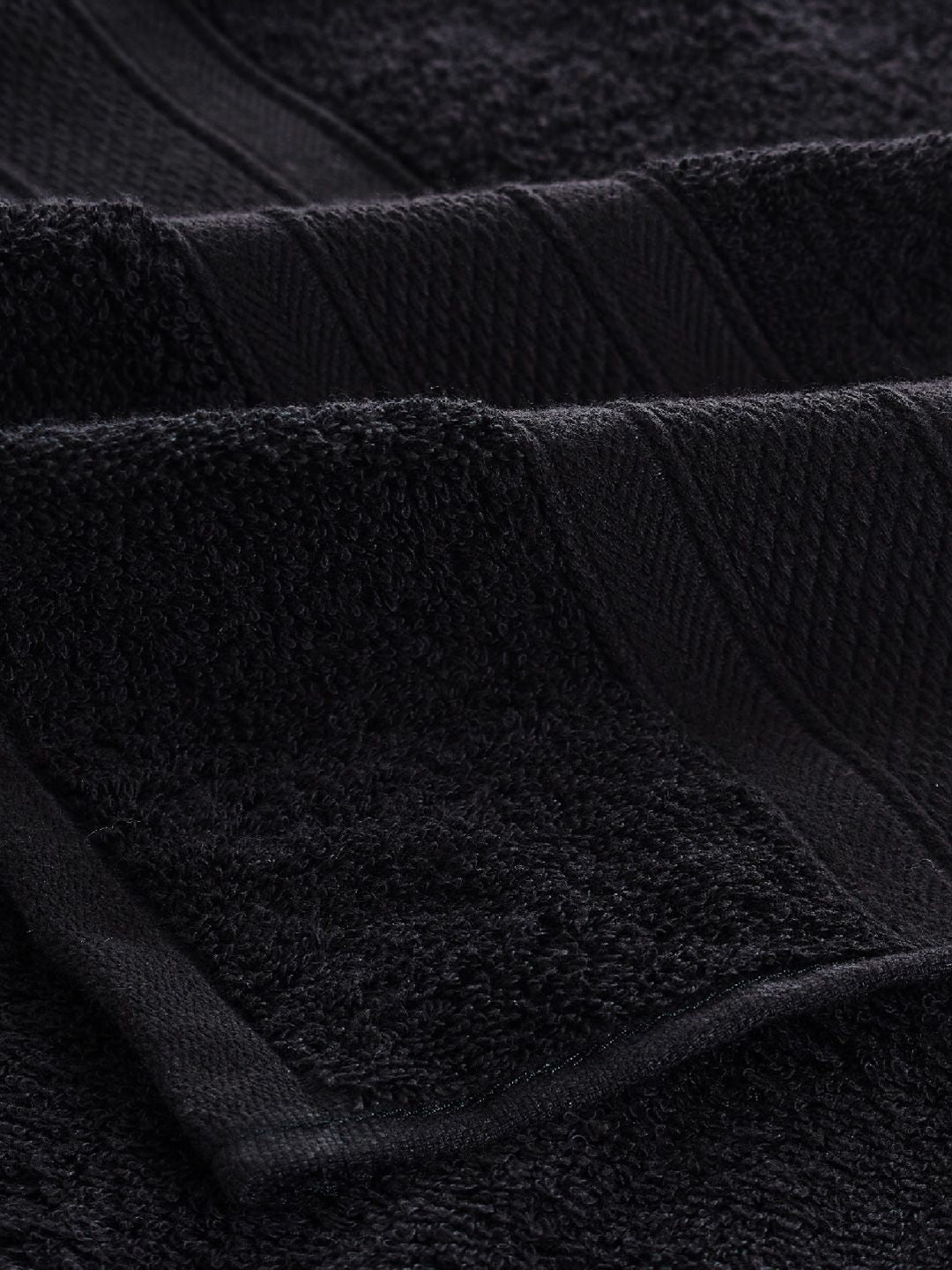 MYTRIDENT Unisex Set of 4 Black 500GSM Cotton Bath Towel