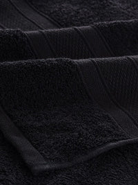MYTRIDENT Unisex Set of 4 Black 500GSM Cotton Bath Towel