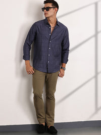 Thomas Scott Men Classic Slim Fit Opaque Casual Shirt