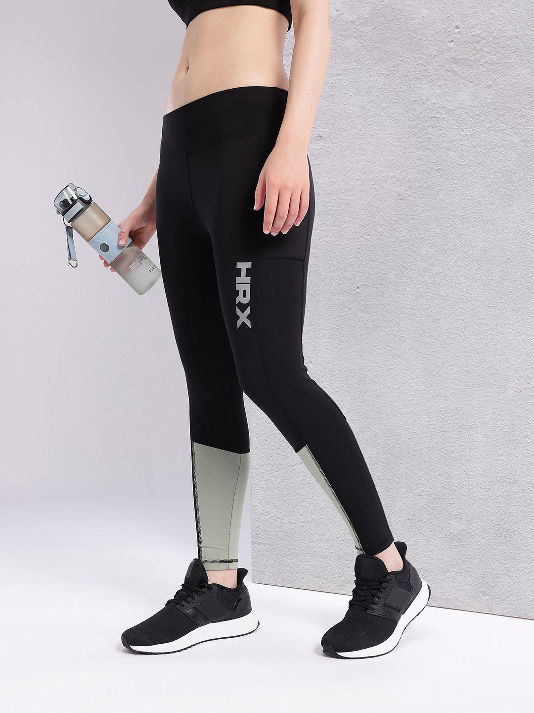 HRX by Hrithik Roshan Women Colourblock Rapid-Dry Running Tights