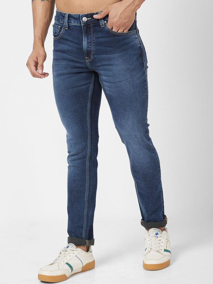 SPYKAR Men Skinny Fit Low-Rise Heavy Fade Stretchable Jeans