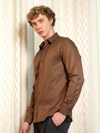 Campus Sutra Men Comfort Fit Geometric Printed Spread Collar Cotton Casual Shirt