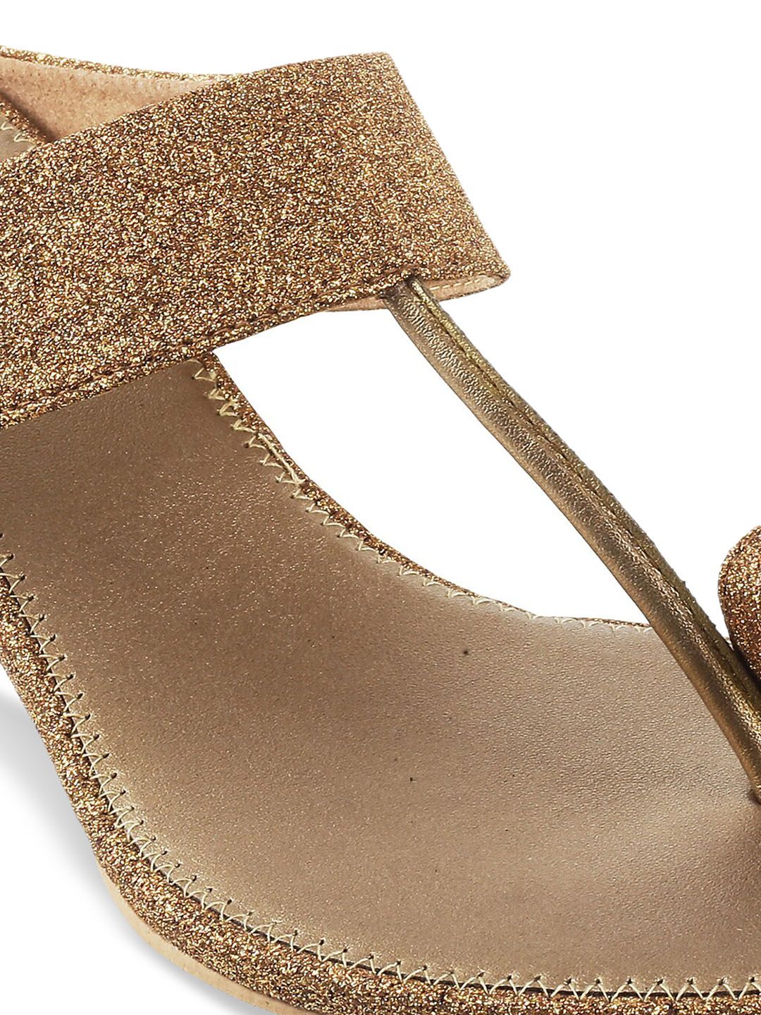 Metro Women Gold-Toned Embellished Wedges