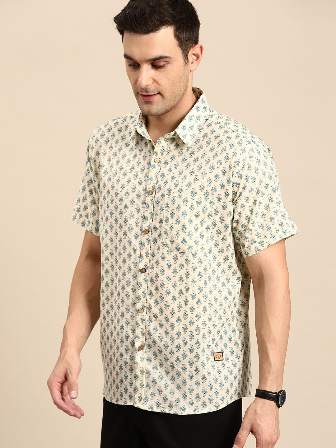 DENNISON  Smart Block Printed Casual Shirt