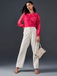 AND Floral Printed Gathered Detail Top
