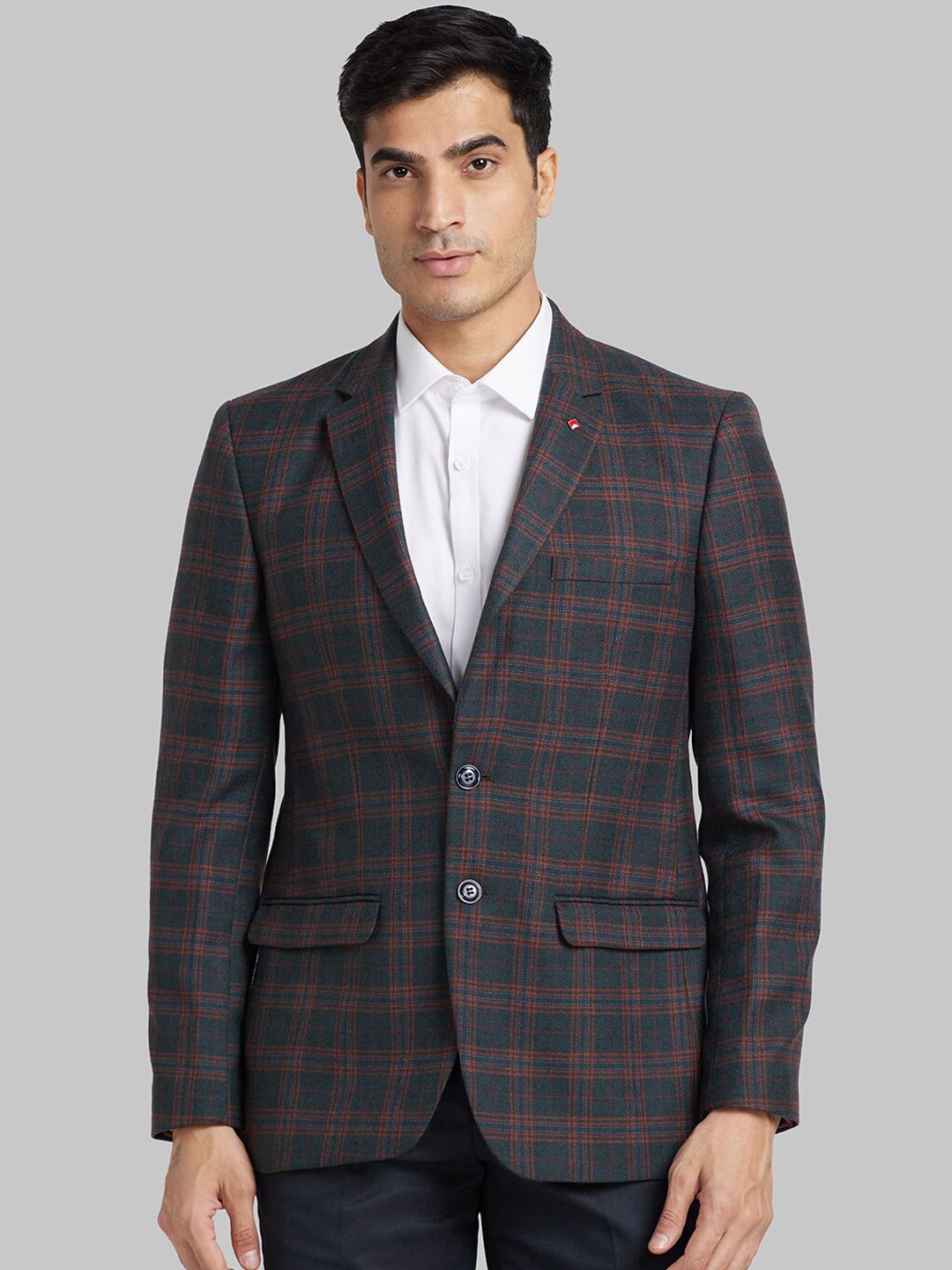 Raymond Checked Single Breasted Formal Blazer
