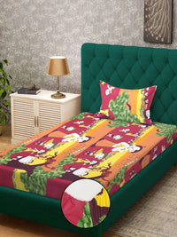 Watak Kartun Myntra Elegant Homes 400 TC Cadar Katil Bujang dengan 1 Sarung Bantal
