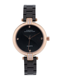 Sambungan Perancis Wanita Dail Hiasan & Tali Keluli Tahan Karat Analog Watch FCM01BM