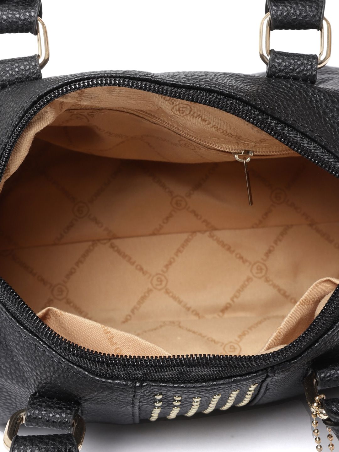 Lino Perros Black Solid Handheld Bag