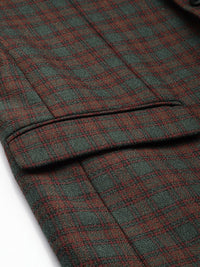 Park Avenue Checked Notched Lapel Collar Slim Fit Formal Blazer