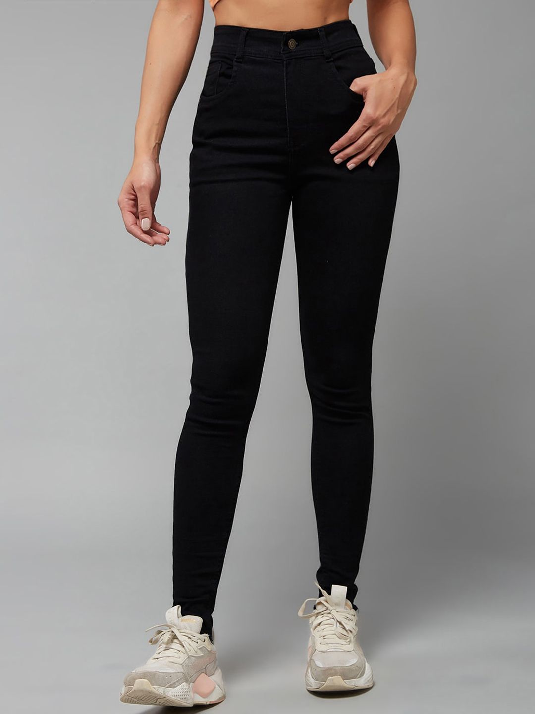 Miss Chase Women Slim Fit High-Rise Clean Look Stretchable Jeans