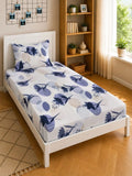 Moda Rapido X KLOTTHE White & Navy Blue Floral 300 TC Cadar Bujang dengan 1 Sarung Bantal