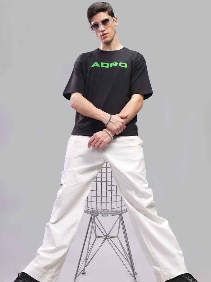 ADRO Men Typography Printed Pockets T-shirt