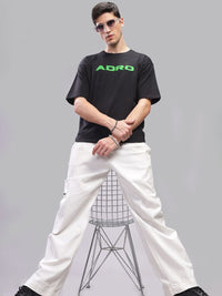 ADRO Men Typography Printed Pockets T-shirt