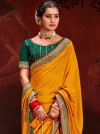 Saree mall Embellished Beads and Stones Silk Blend Sarees