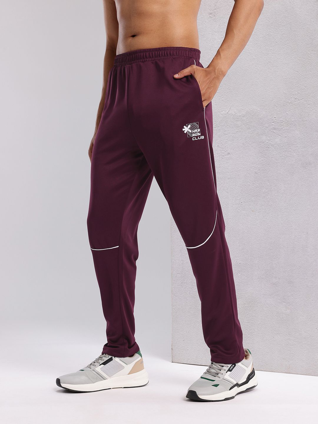 HRX by Hrithik Roshan Men Contrast Piping Rapid-Dry Running Track Pants