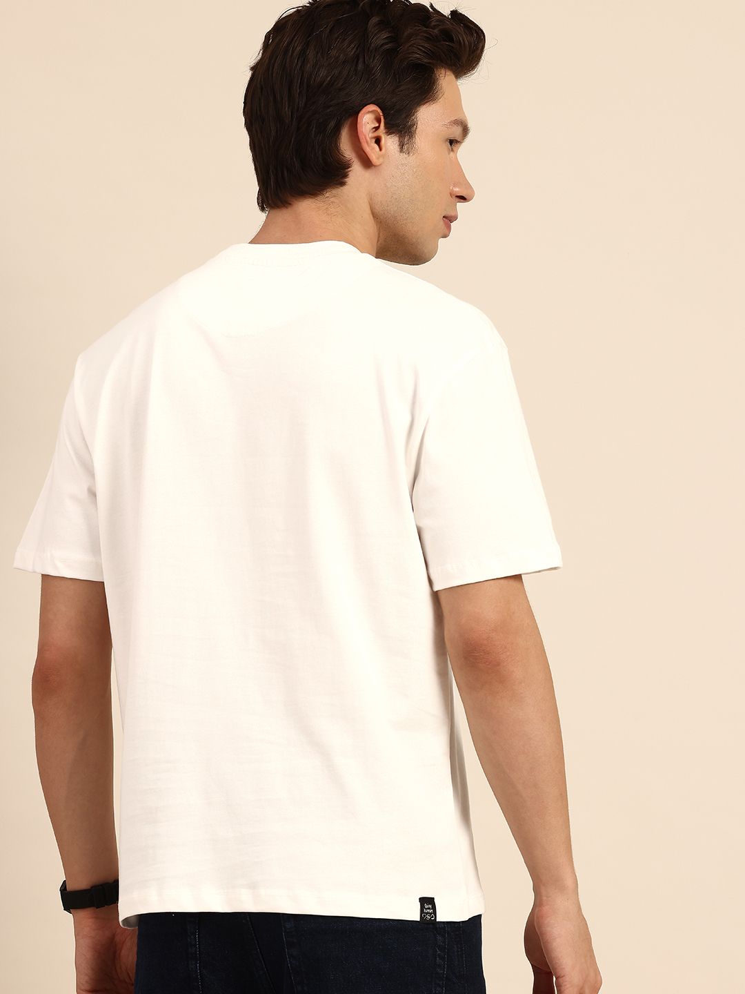 Being Human Brand Logo Printed Drop-Shoulder Sleeves Pure Cotton T-shirt