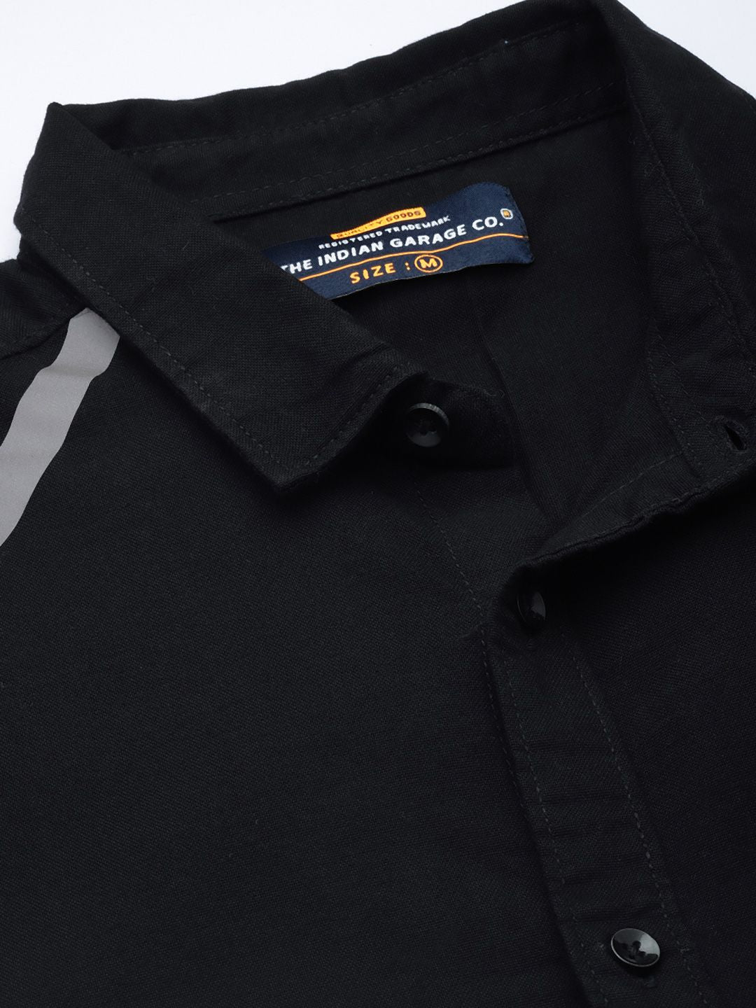 The Indian Garage Co Men Black Casual Shirt with Reflective Strips