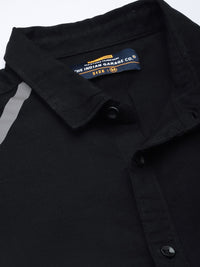The Indian Garage Co Men Black Casual Shirt with Reflective Strips