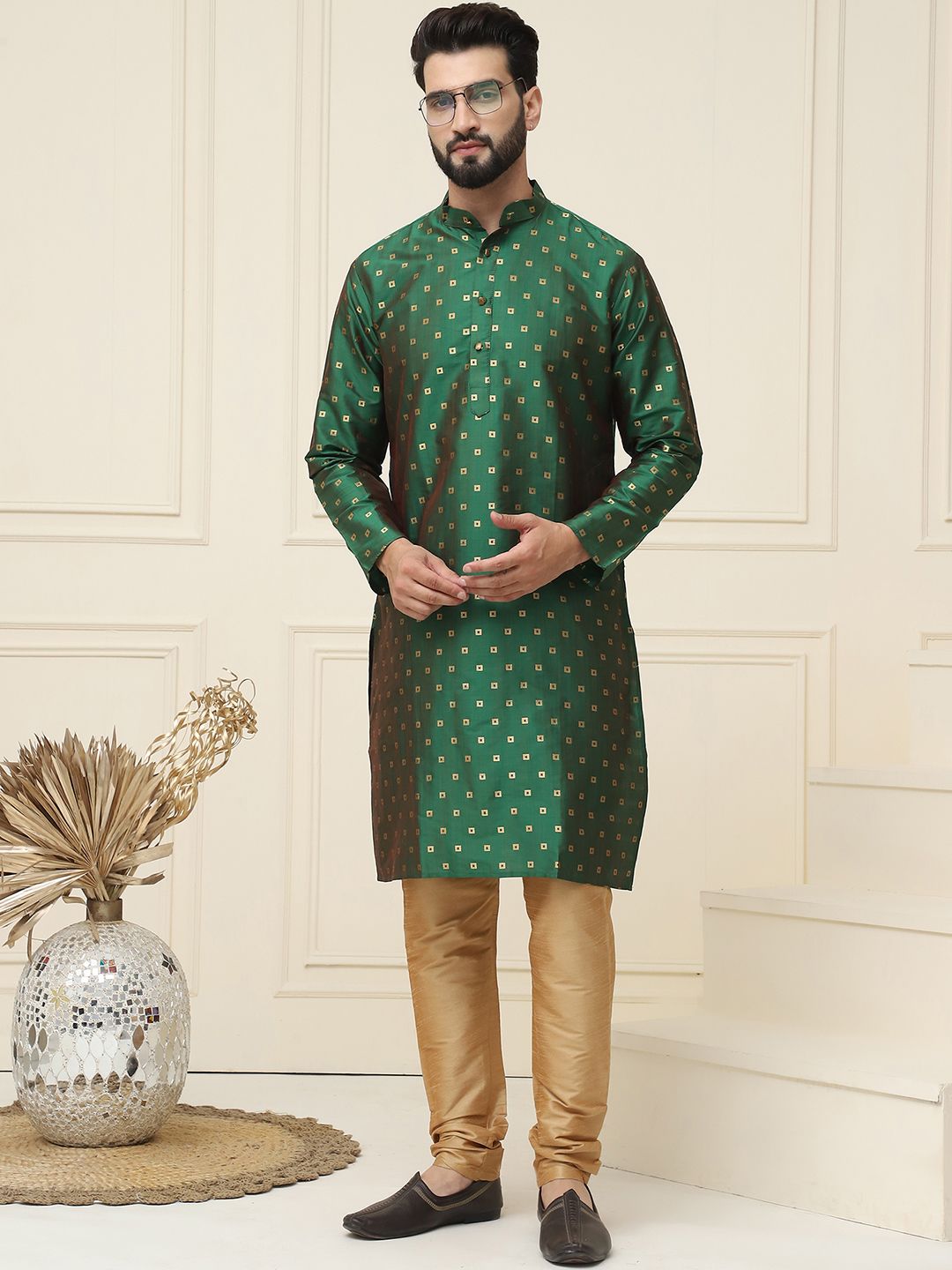 SOJANYA Men Green Kurta