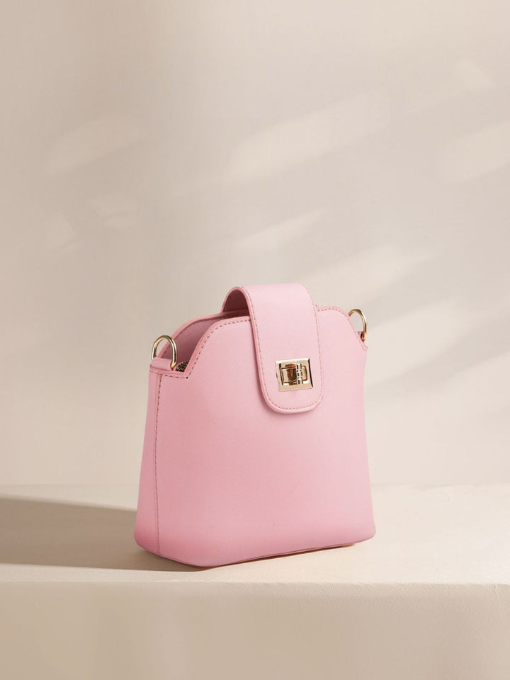 Lino Perros Women Pink Solid Sling Bag