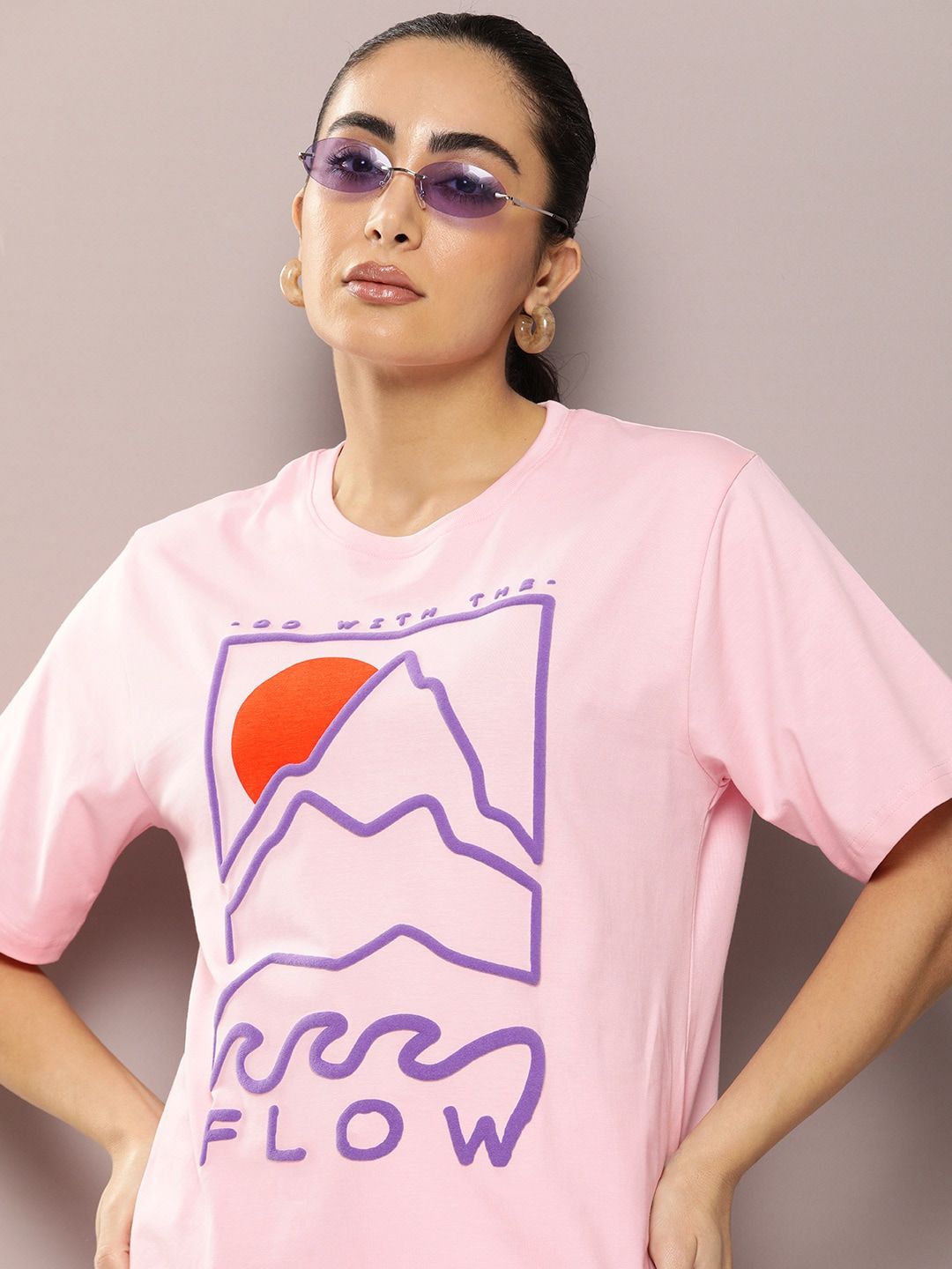 DILLINGER Graphic Printed Embossed Oversized Pure Cotton T-Shirt