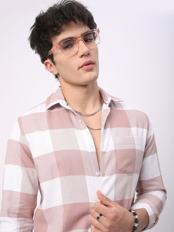 VASTRADO Pure Cotton Classic Slim Fit Checked Casual Shirt
