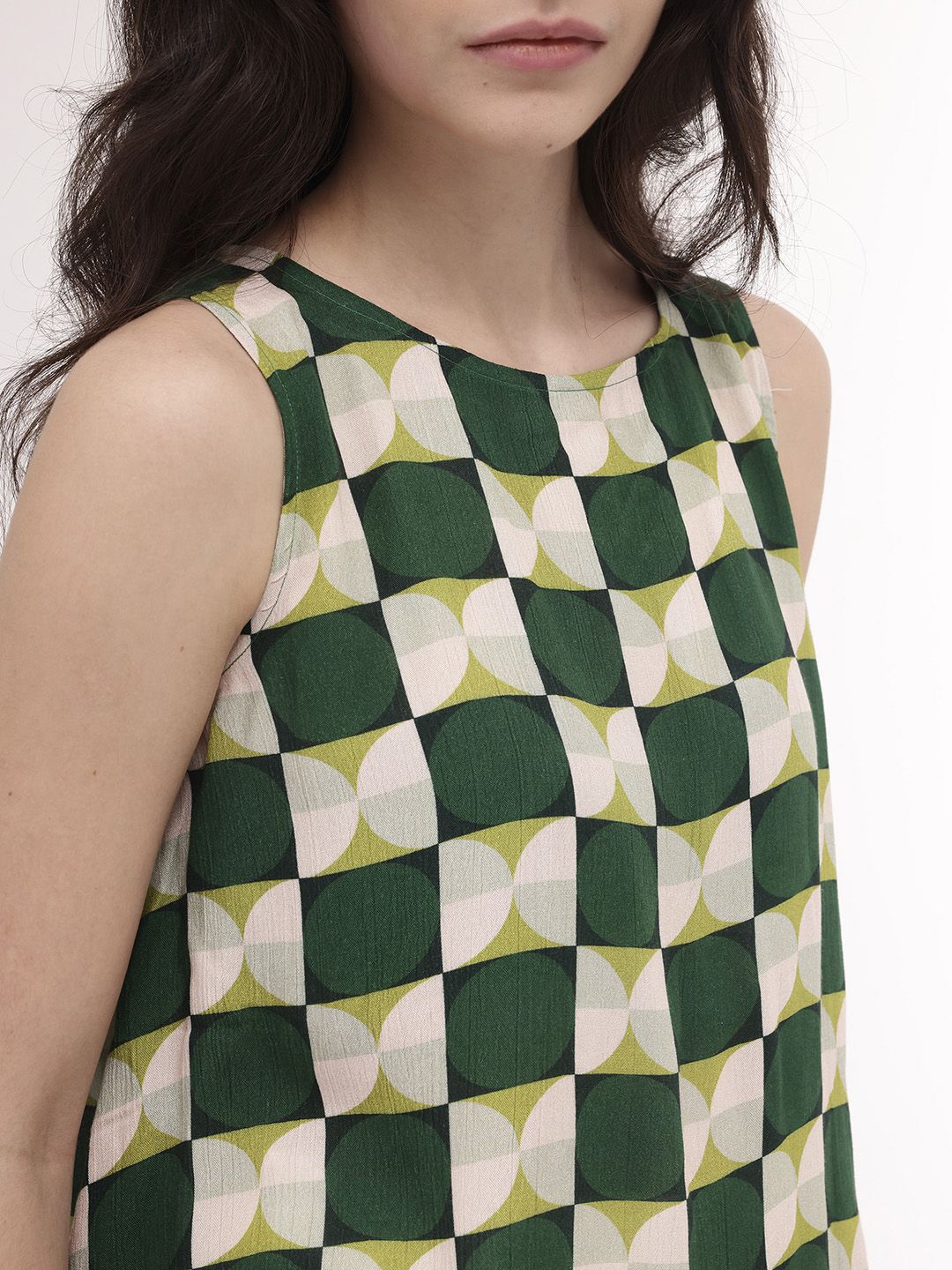 RAREISM Geometric Print Cotton Top