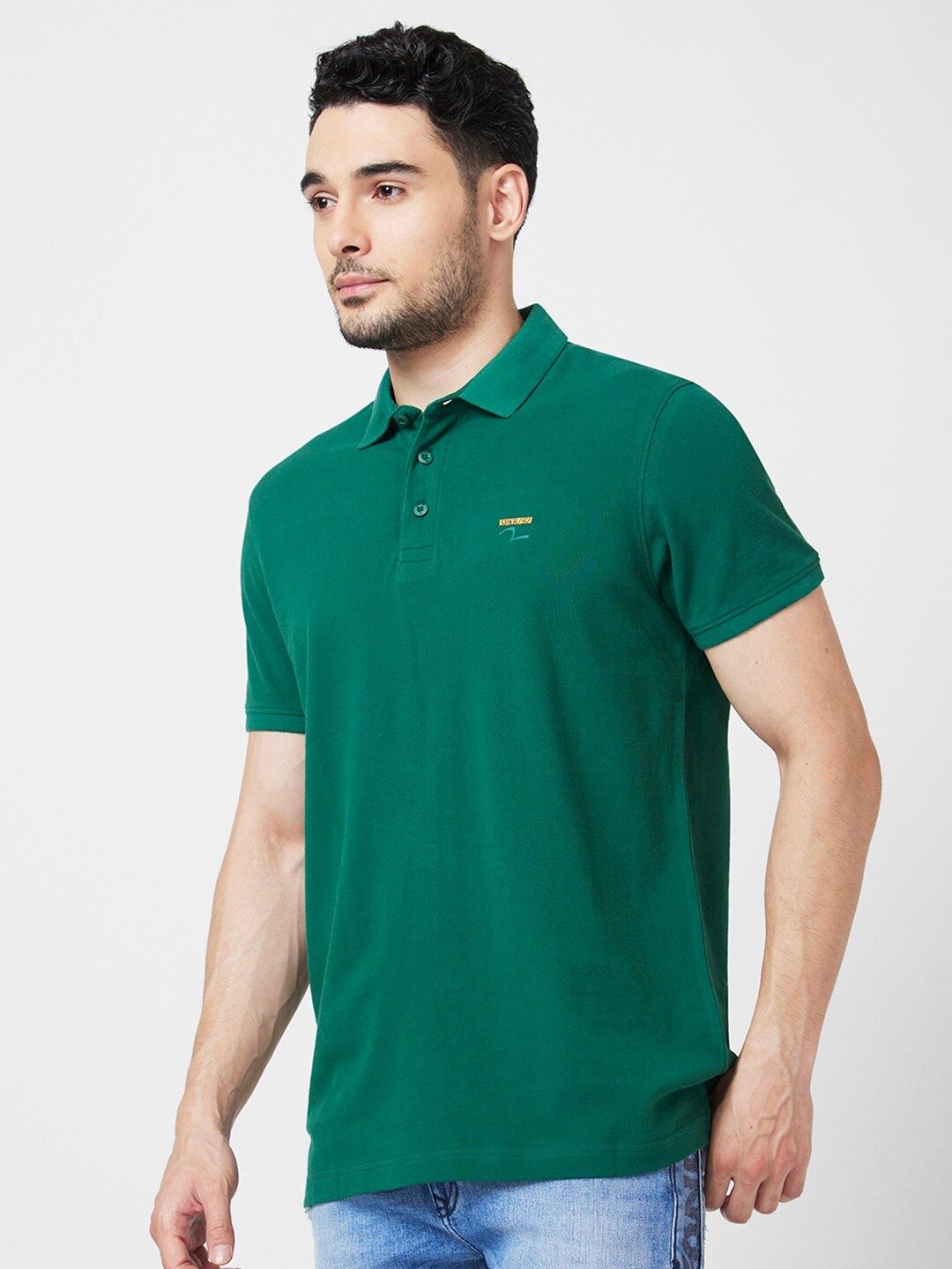 SPYKAR  Polo Collar Cotton T-Shirt