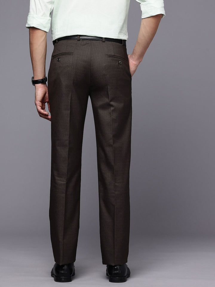 Raymond Men Checked Slim Fit Formal Trousers