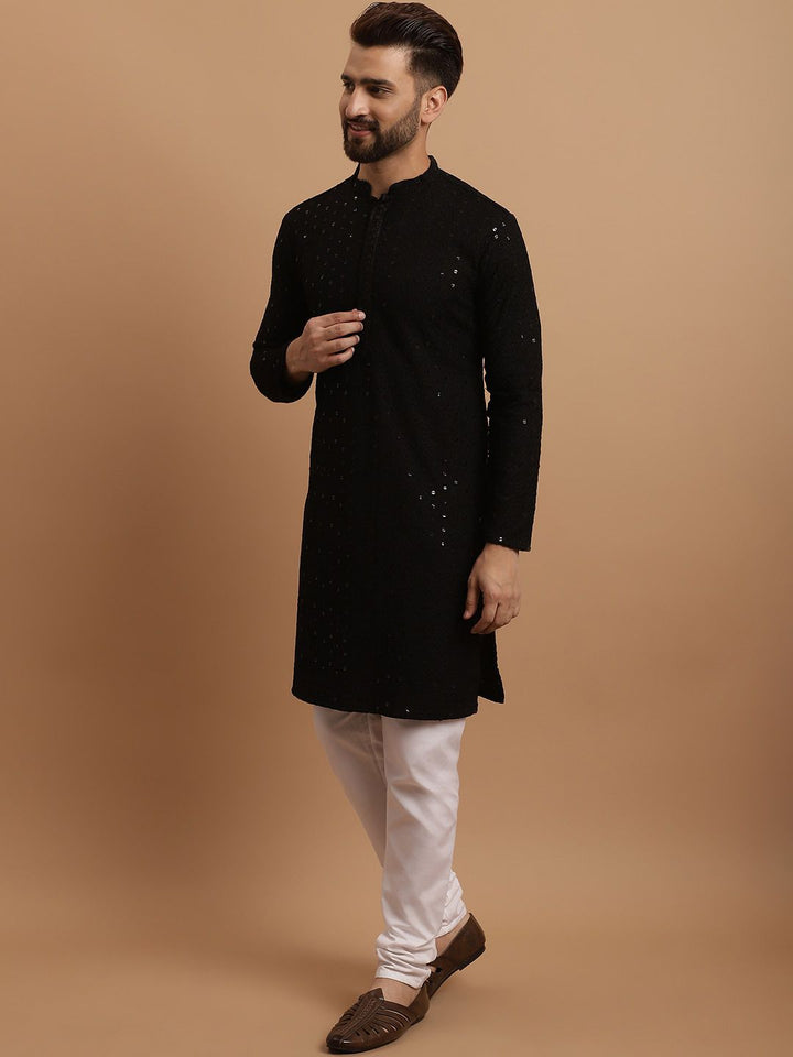 SOJANYA Embroidered Mirror Work Pure Cotton Kurta with Churidar