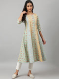 W Ethnic Motifs Printed Pure Cotton A Line Kurta