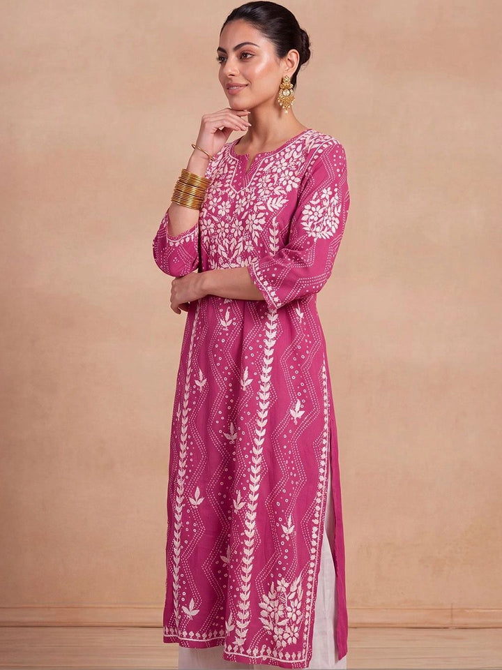 Rumah Wanita Chikankari Sulam Kurta Chikankari