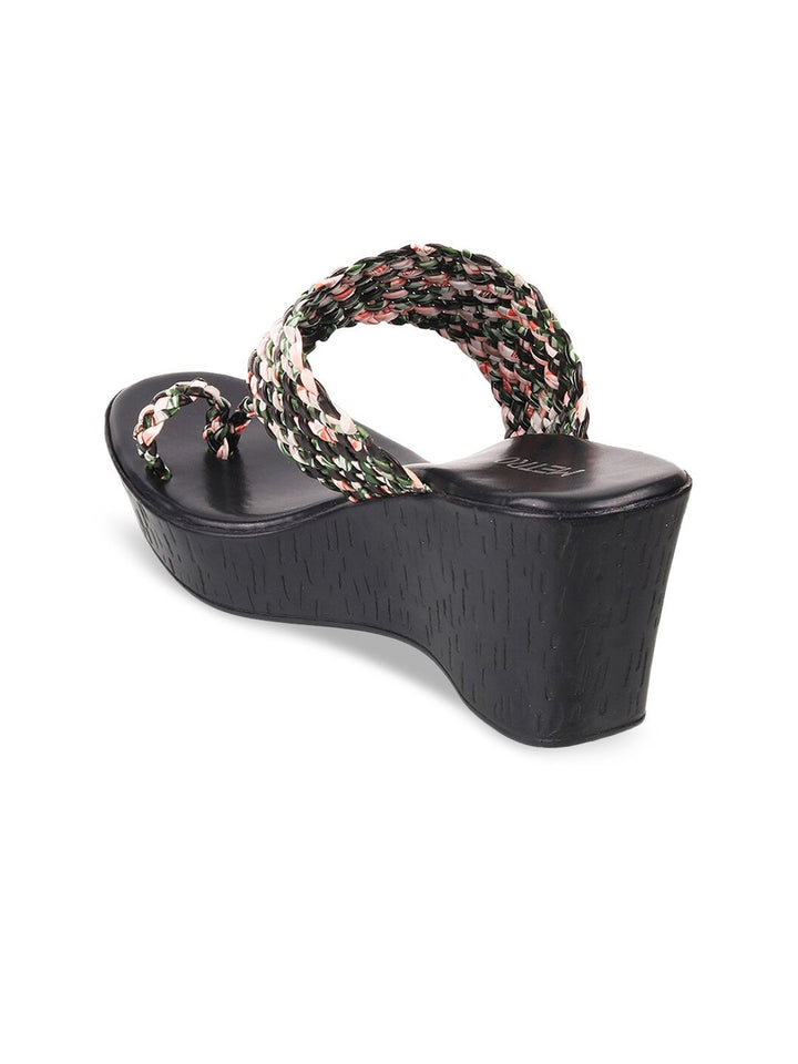Metro Printed Round Toe Wedge Heels