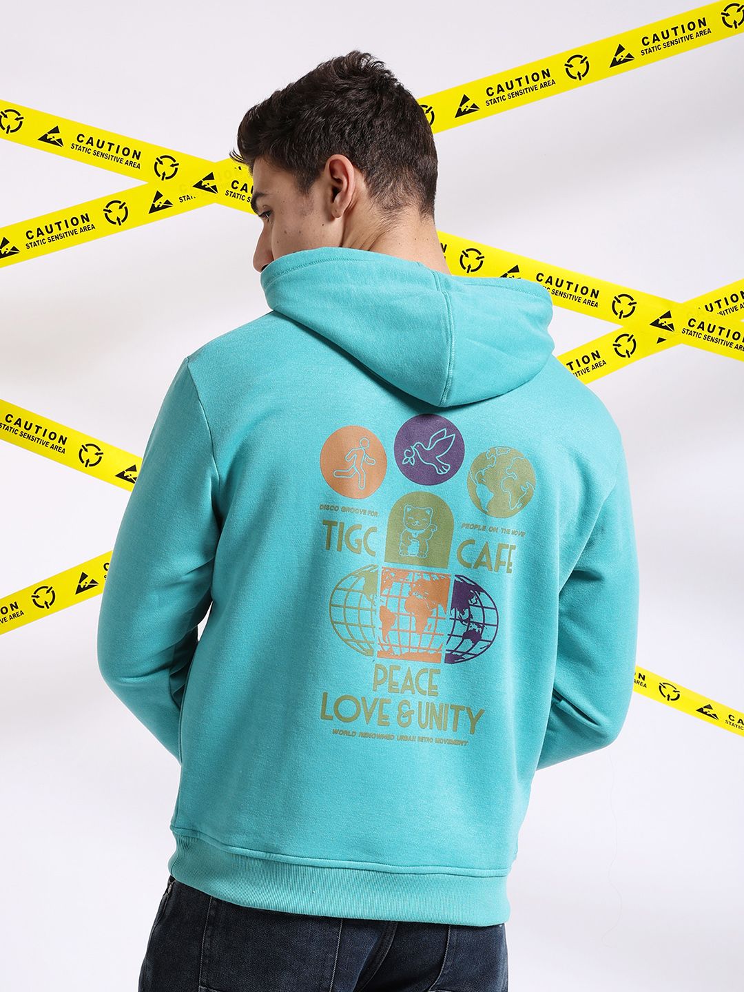 The Indian Garage Co Graphic Printed Hooded Pullover Sweatshirt