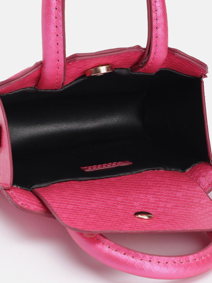 DressBerry Snake Skin Textured Structured Handheld Bag