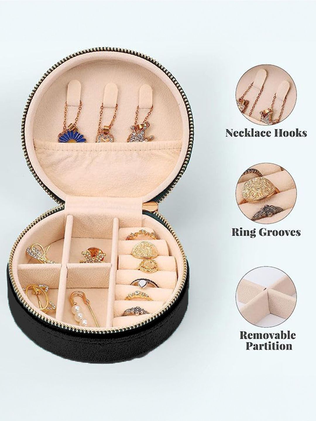 Cortina Black Set of 1 Regular Jewellery Organiser Organisers