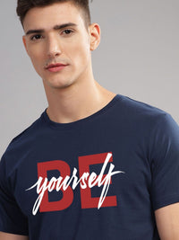ADRO Men Typography Printed Applique T-shirt
