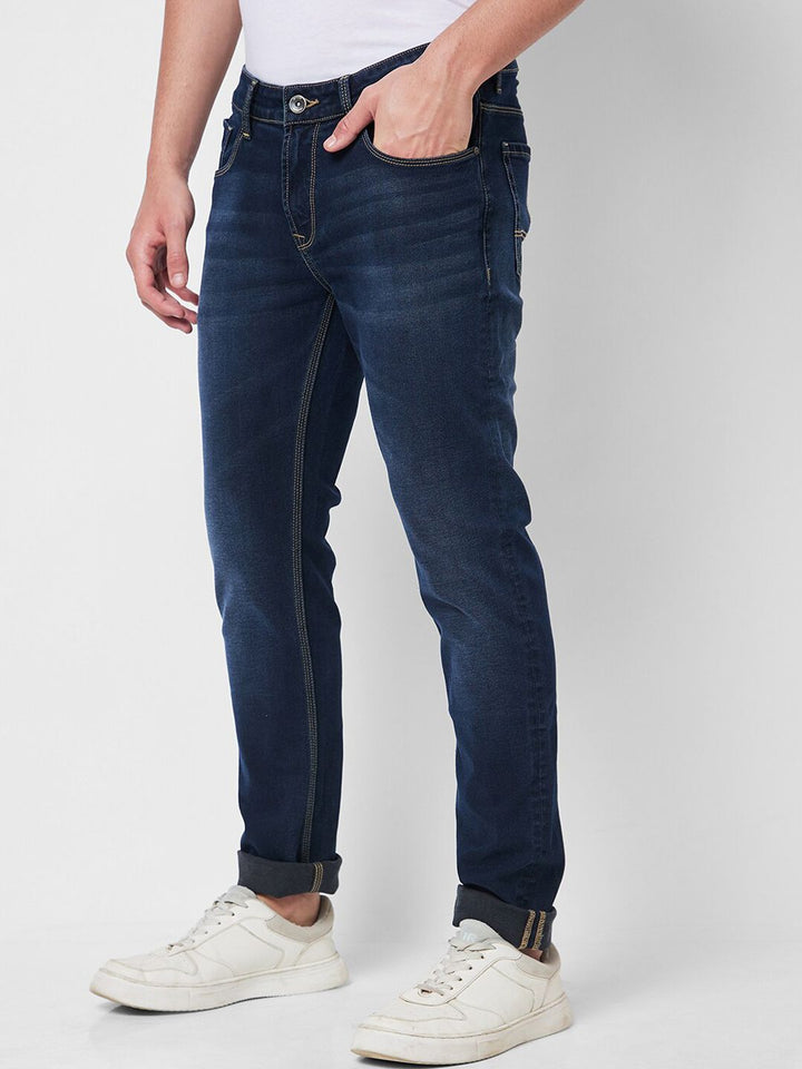 SPYKAR Men Skinny Fit Low-Rise Light Fade Cotton Jeans